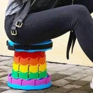 Upgraded Rainbow Foldable Stool" 🎒🪑